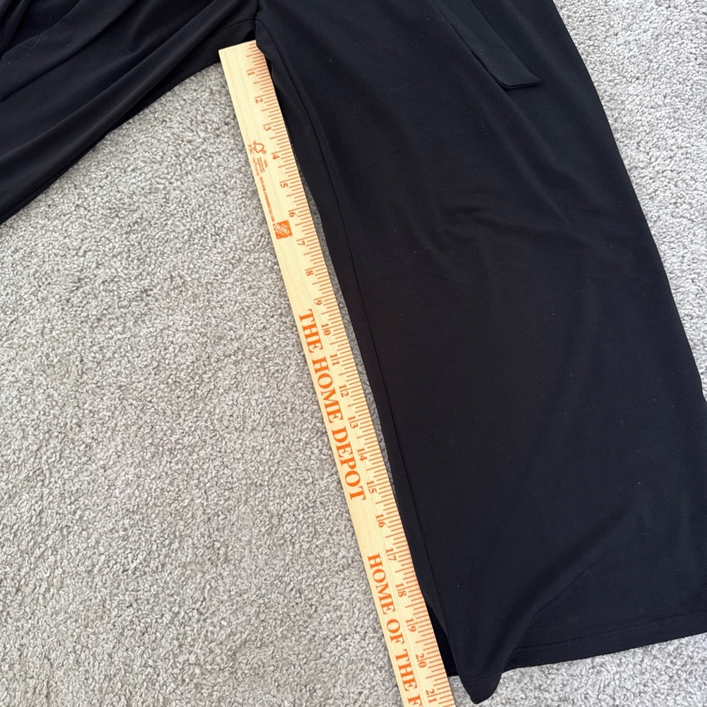 H Halston Heritage Black Jumpsuit Stretchy Size S Belted Ankle Business Casual - Picture 12 of 14